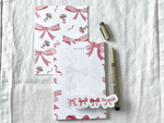 Load image into Gallery viewer, Bows Greeting Card, Notepad and Sticker Bundle
