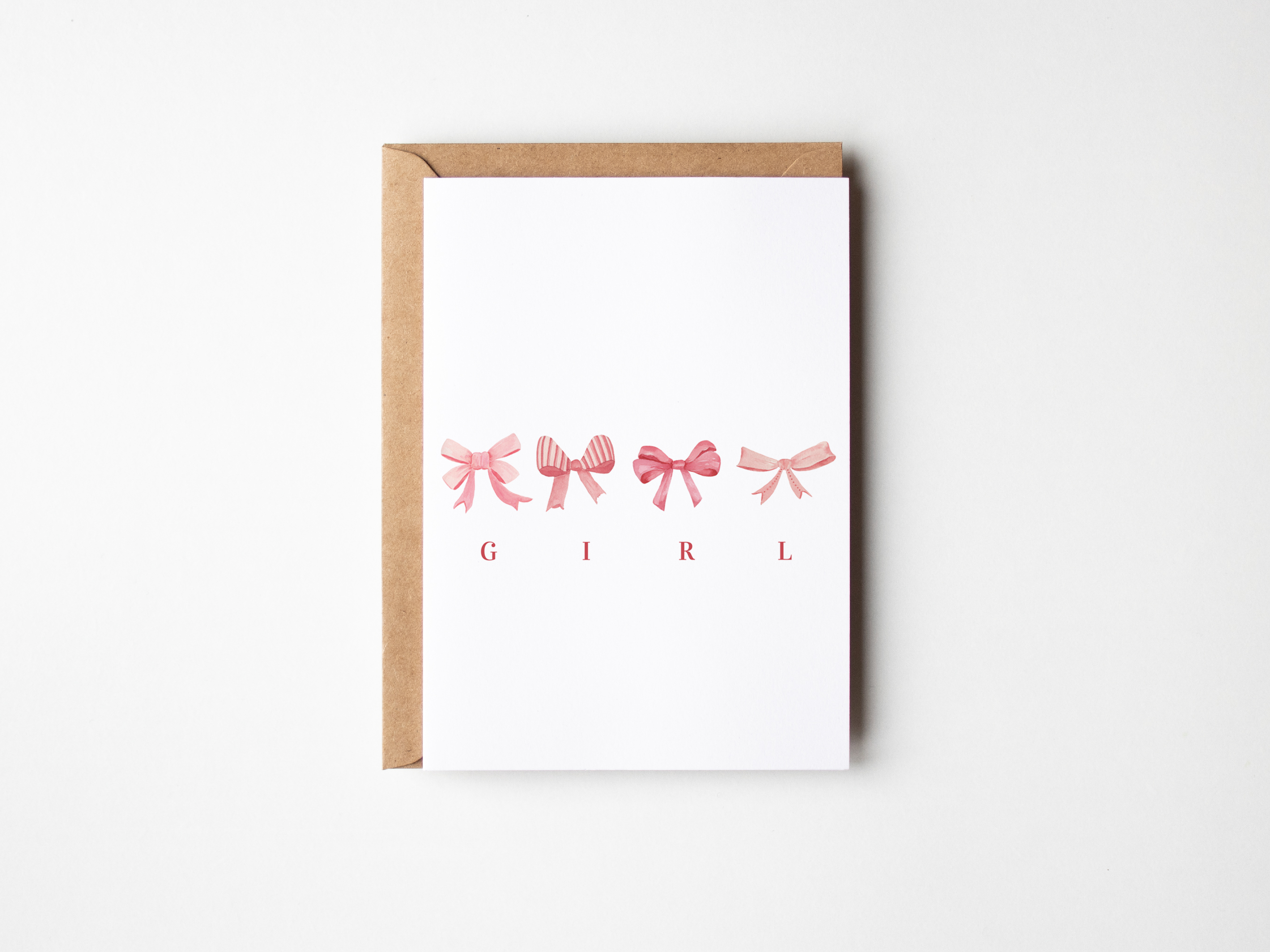 Pink Bows Baby Shower Card