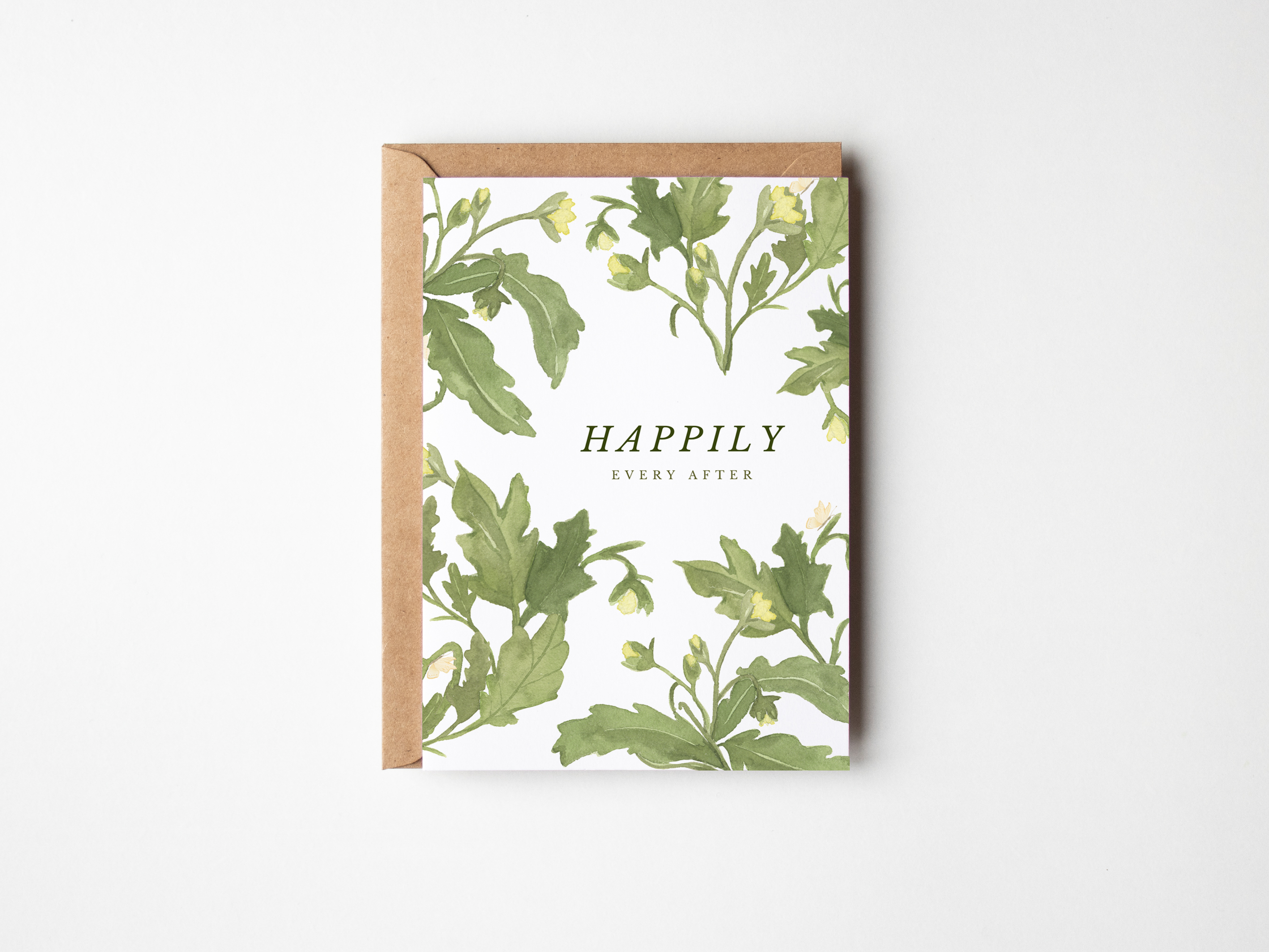Floral Happily Ever After Wedding Card