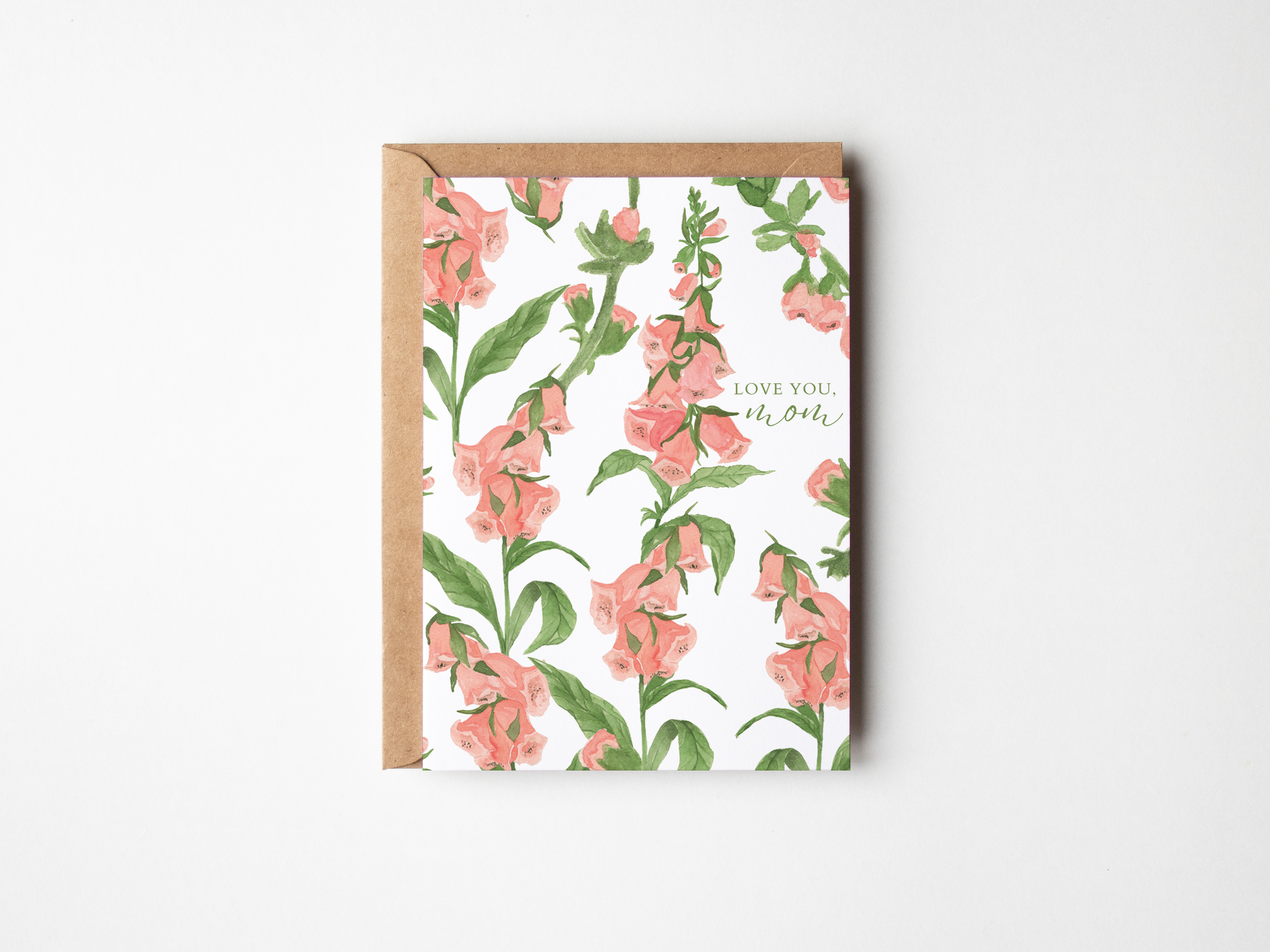 Love you, Mom Foxglove Card