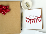 Load image into Gallery viewer, Red Bow Garland Merry Christmas Card
