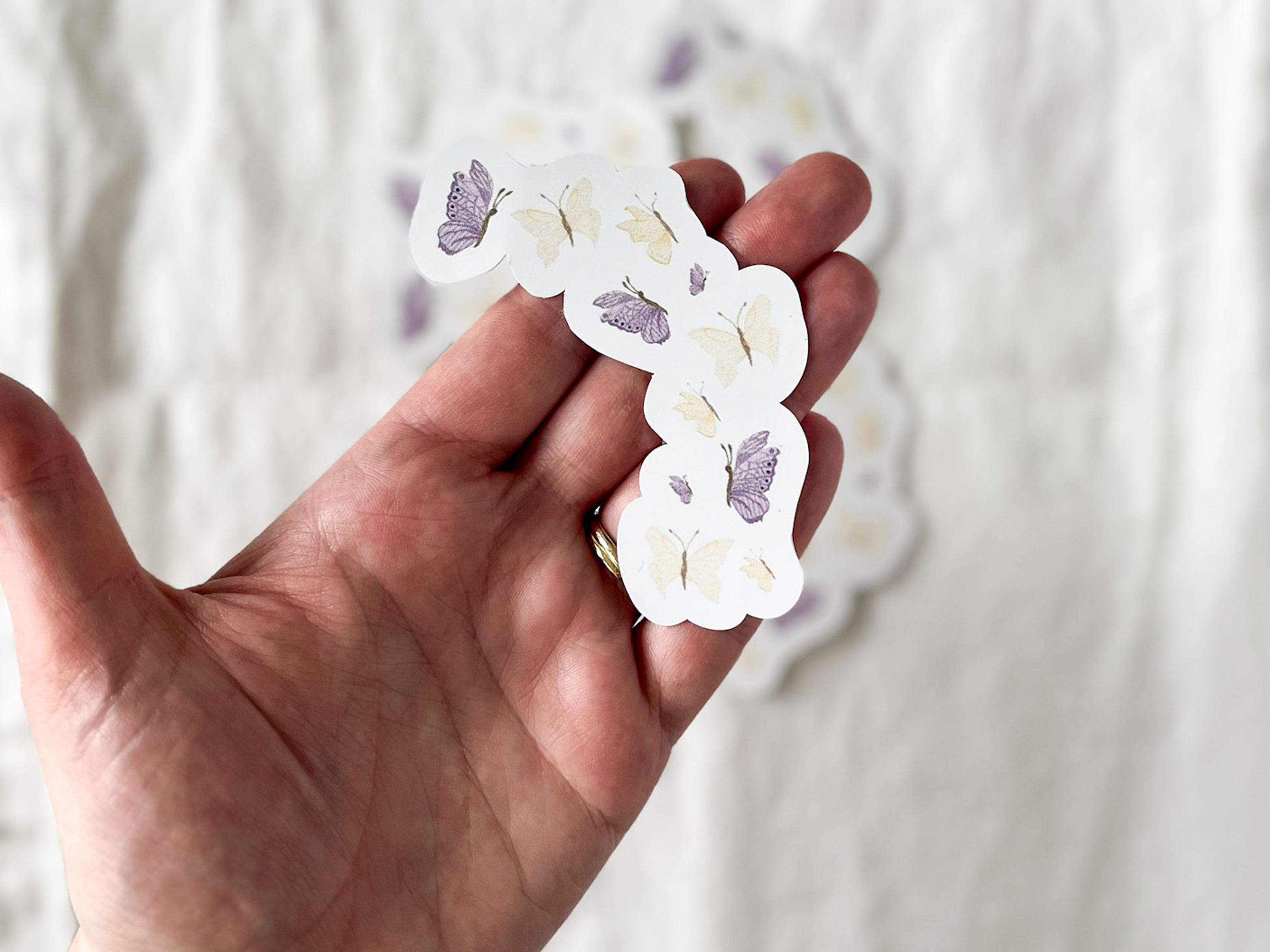Purple and Yellow Butterfly Vinyl Sticker