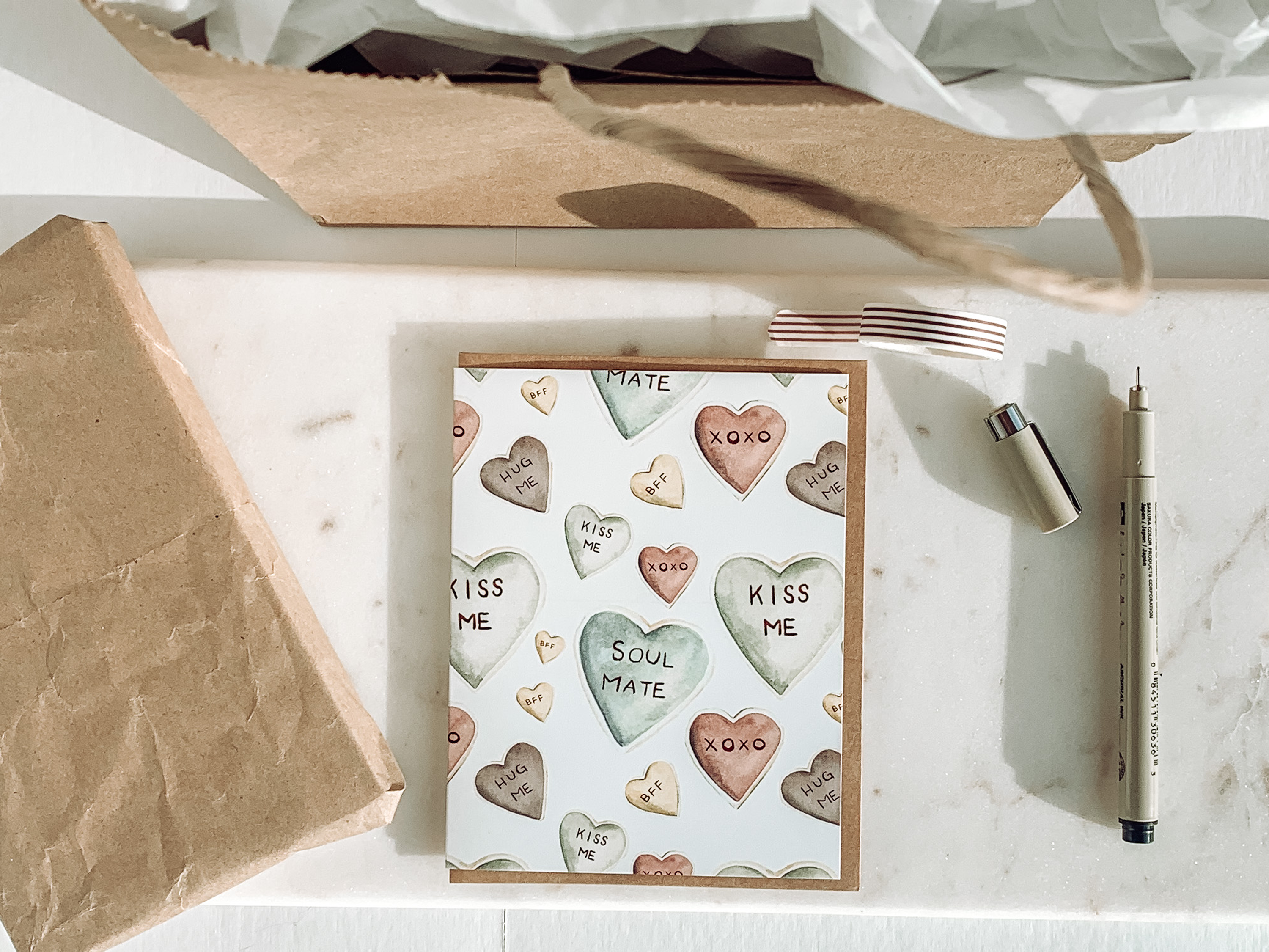 Candy Hearts Greeting Card