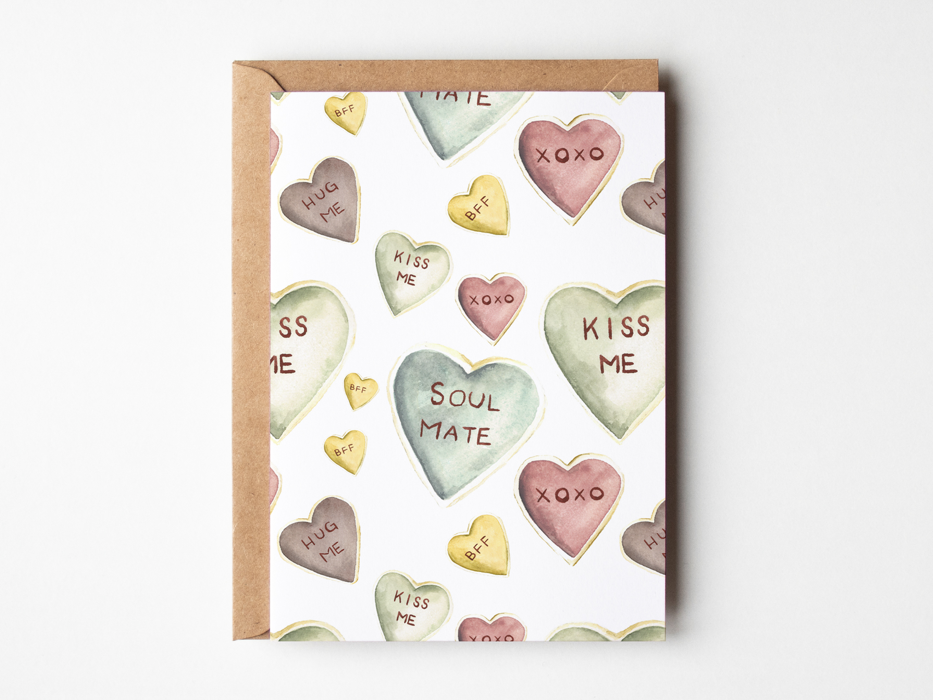Candy Hearts Greeting Card