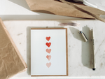 Load image into Gallery viewer, Row of Red Hearts Greeting Card
